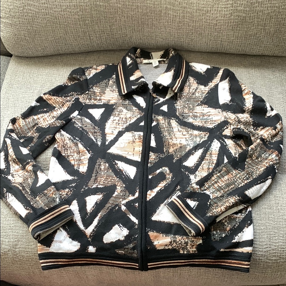 St. John Black and Brown Bomber Jacket size 4